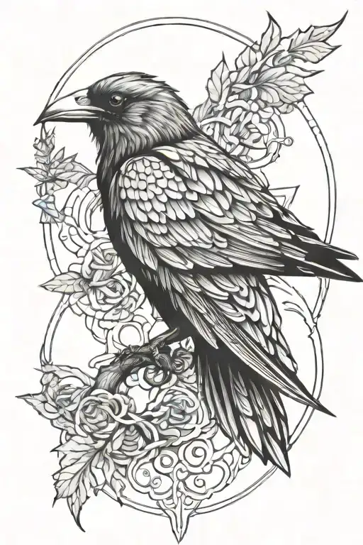 Odin Raven Representing Memory And Death