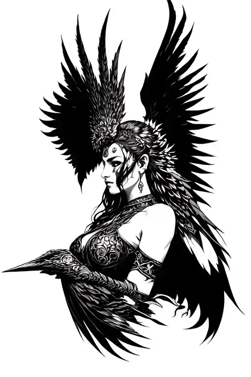 Crane Valkyrie Warrior Woman