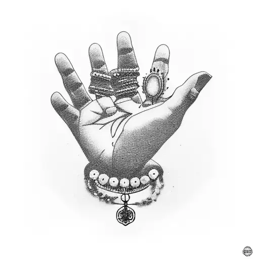 Hand In Gyan Mudra And A Rosary