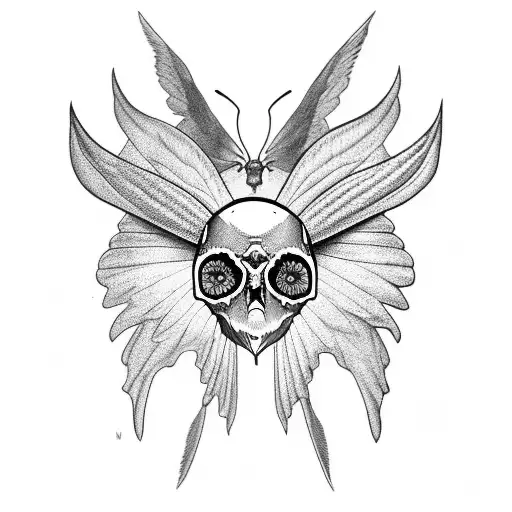 Moth With Skull Pattern On The Wings