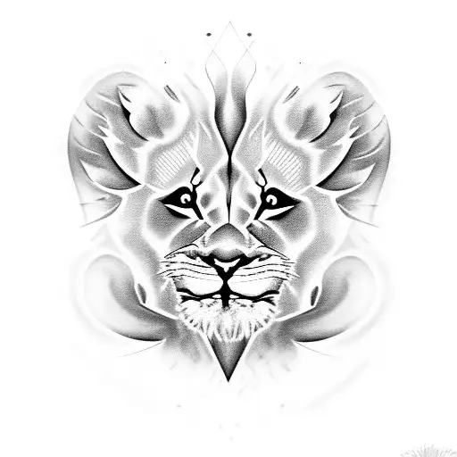 Baby Lion Playing With Black Hole