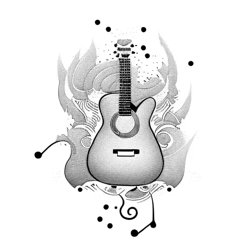 A Guitar Transforming Into A Flowing River