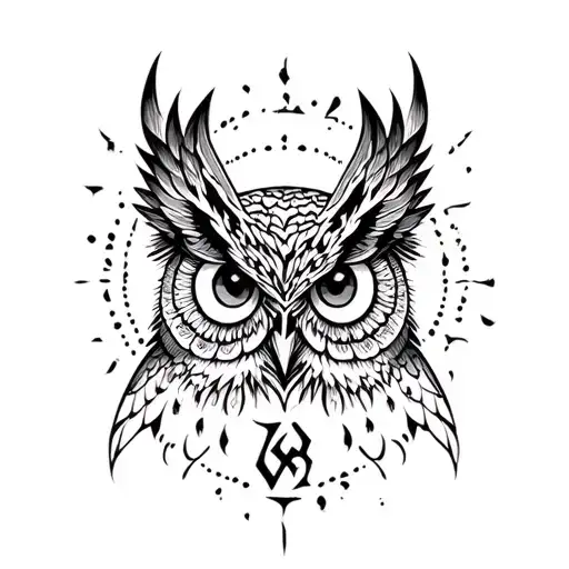 Owl With Dagaz Rune
