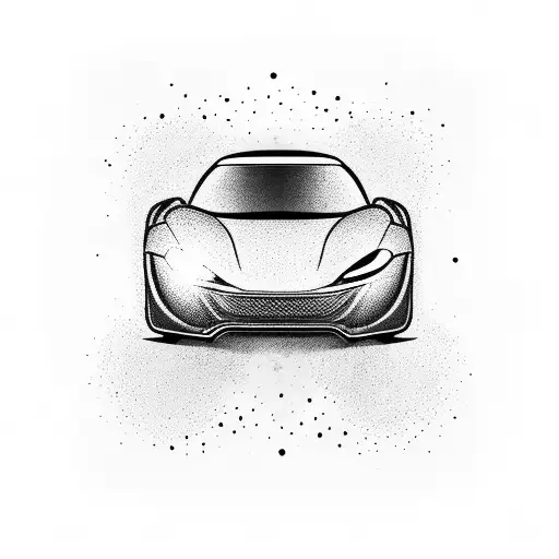 A Sleek Sports Car Racing Through A Fiery Sunset