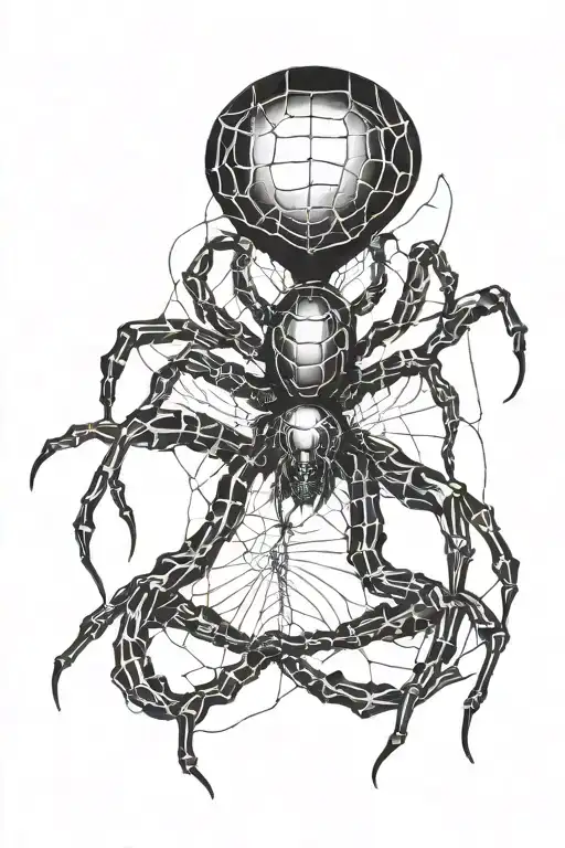 Black Spider Thin Legs Semicolon Inside