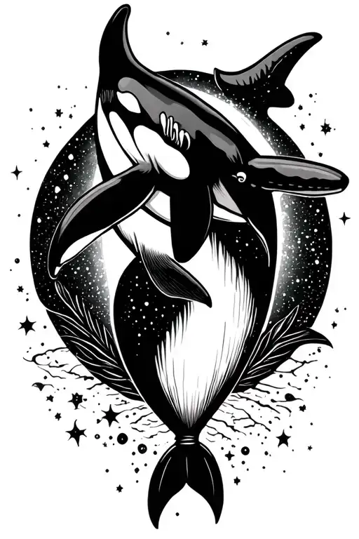 Orca Dancing In Space