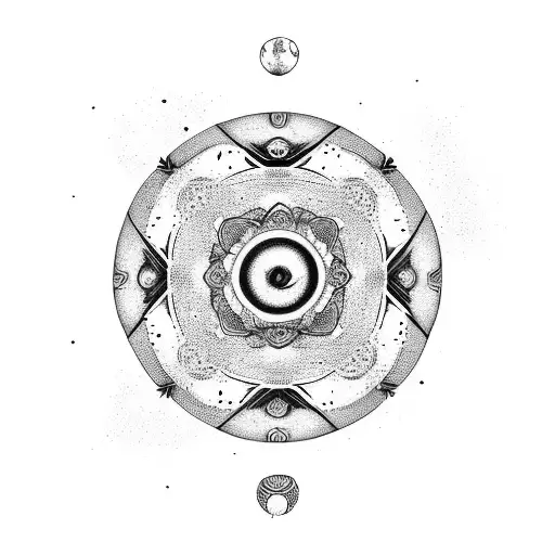 Yin And Yang Symbol Intertwined With Constellations