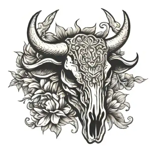 Texas With A Bull Skull