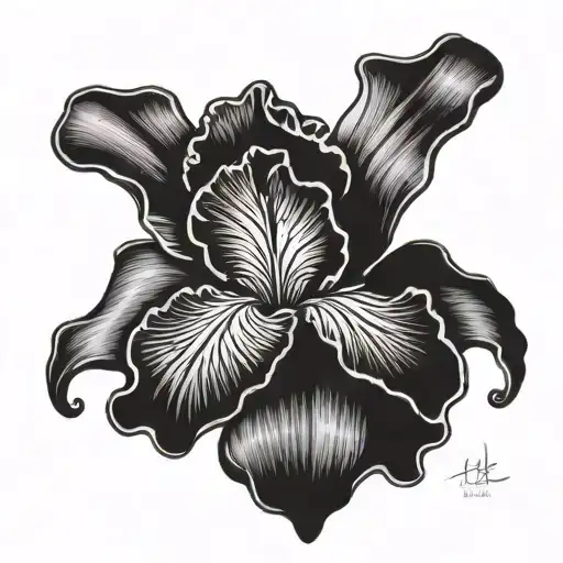 A Gothic-inspired Black Iris Flower With A Hidden Bookshelf Inside The Petals