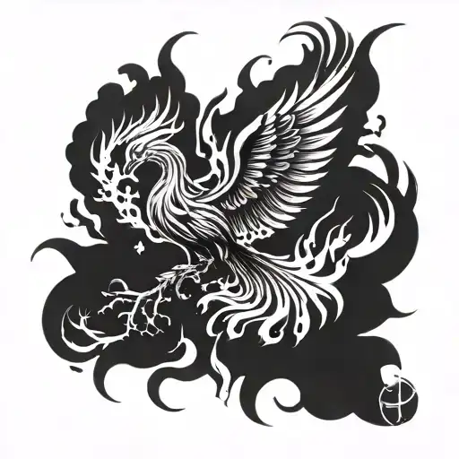 A Phoenix Rising From The Ashes Symbolizing Overcoming Anxiety Attacks And Survival
