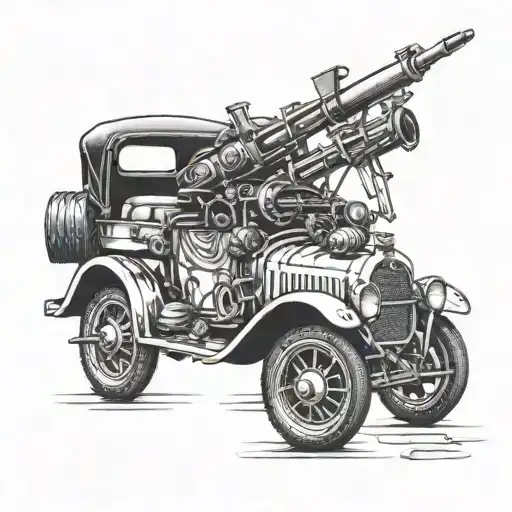 Vintage Car With Weapon
