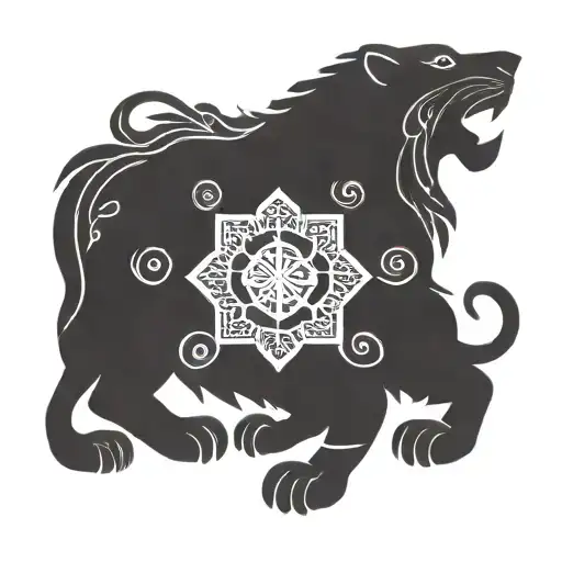 Incorporate Traditional Cambodian Spiritual Symbols With A Lion Motif