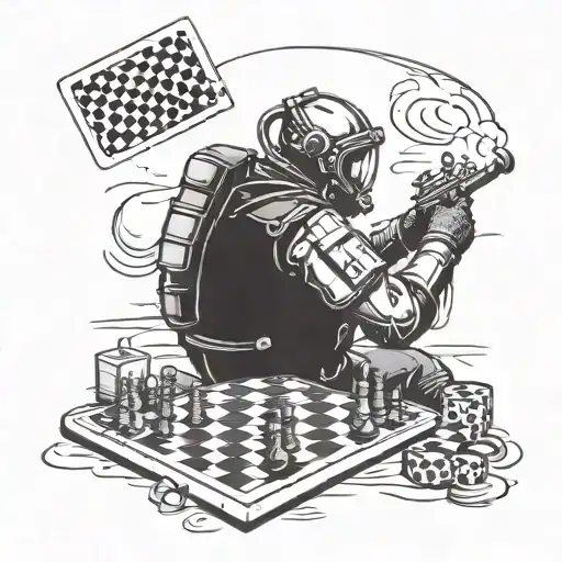 Special Forces Combat Diver Playing Chess Under The Sea With An Ace Card In His Hand