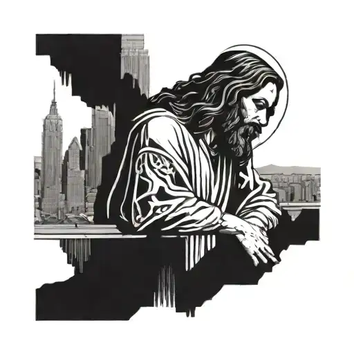 Jesus Looking Down On Nyc