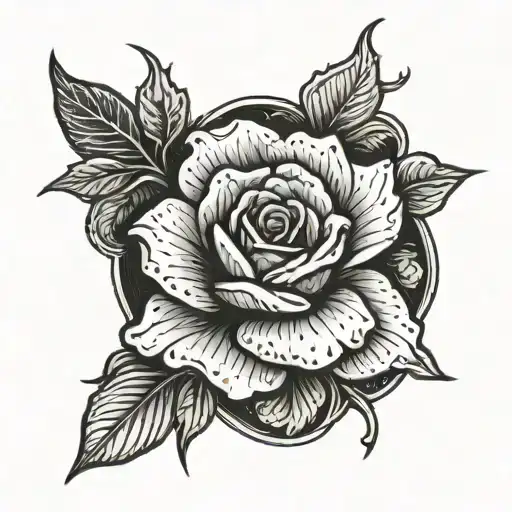 Rose On Thorned Cross