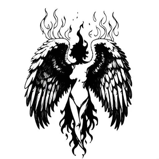 Angel Wings On Fire Coming