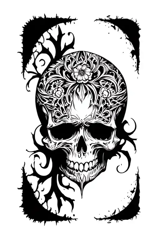 Skull With Patterns Gloomy