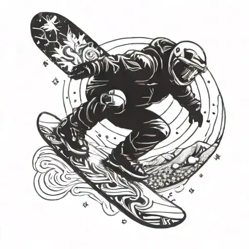 Galactic Snowboarder Riding A Comet Through Space