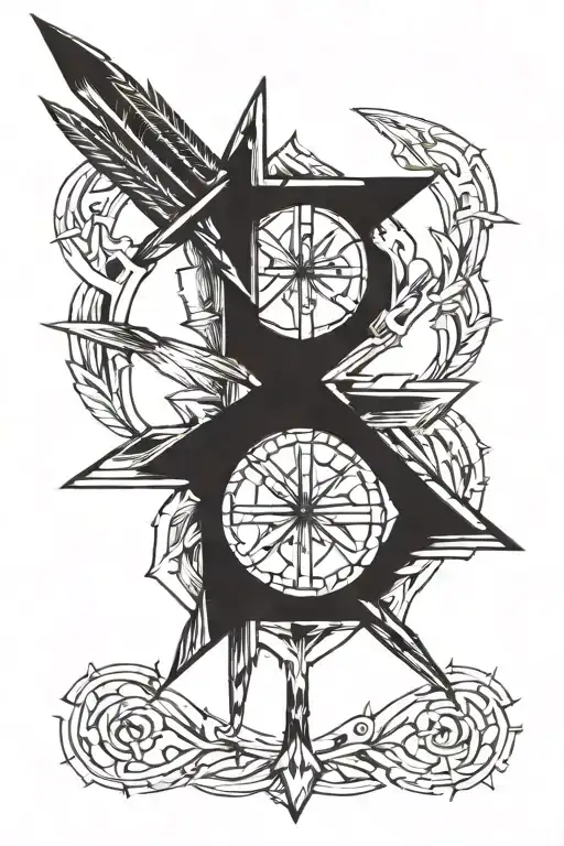 Arrow With Claw Marks Across