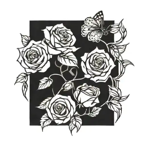 Rose And Butterfly Down Spine