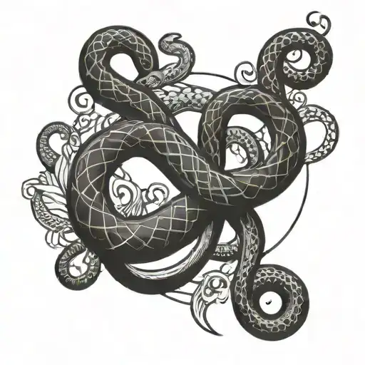 French Symbol Surrounded By A Snake