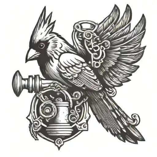 Cardinal Holding Tattoo Machine Gun