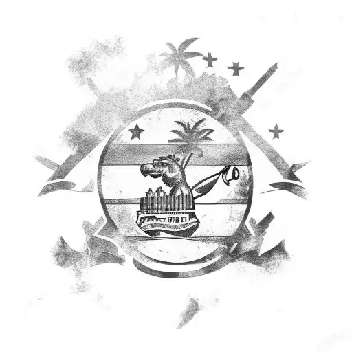 Island Of Cuba Map Highlighted And A Cuban Flag For Background