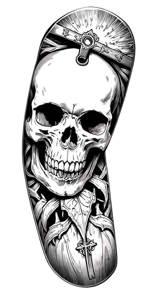 Christanity Skulls And Dogtag Military Theme Sleeve