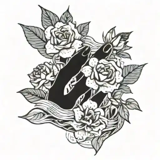 Water And Flowers Wrapped Hand Holding