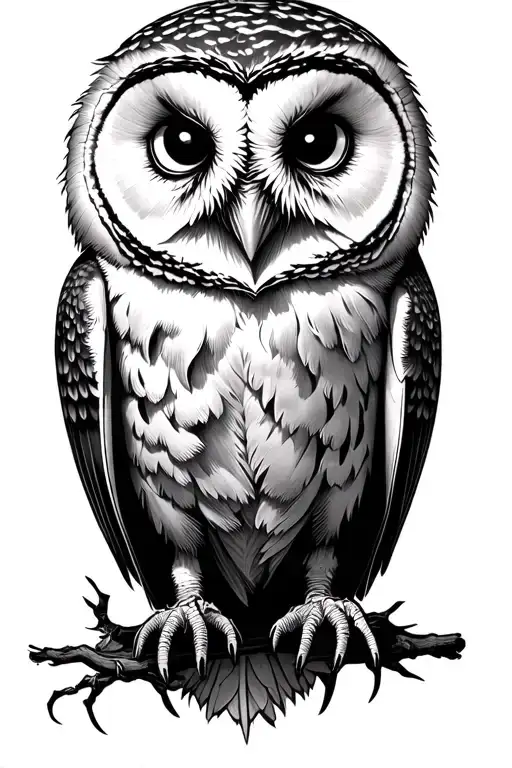 Scary Horror Barnowl With Black Eyes