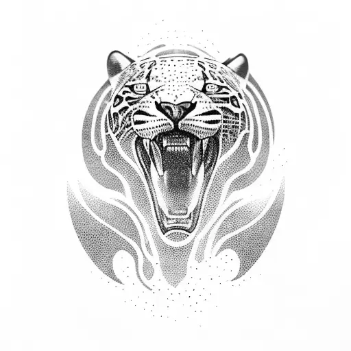 A Majestic Jaguar Leaping Over A Mountain Range