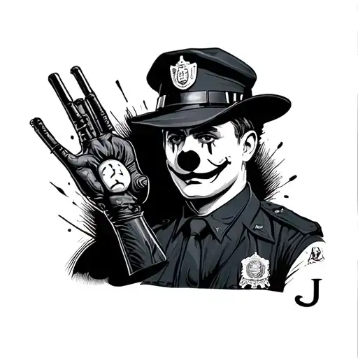 A Police Officer With A Clown Nose The Badge Says J White