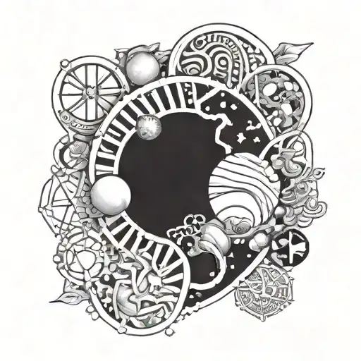 Dna With Planets And Biology Stuff And Some Tahitian Design