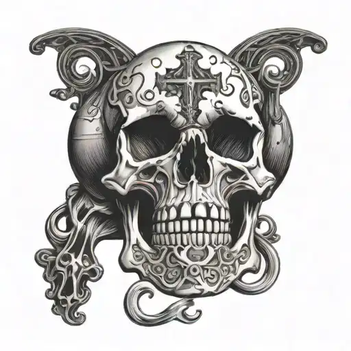 Catholic Architecture And Skull