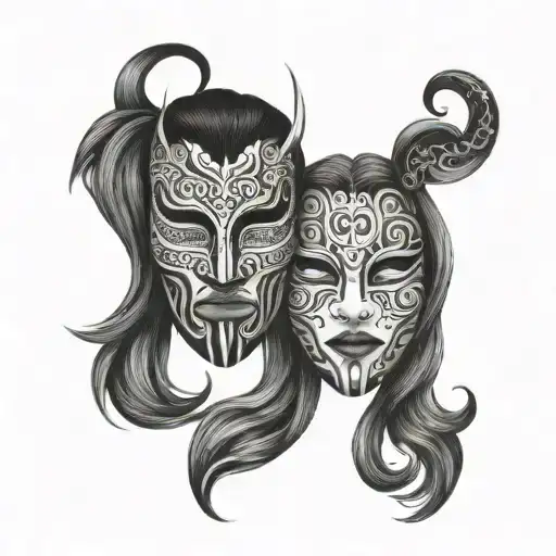 Two Masks One Good And One Evil