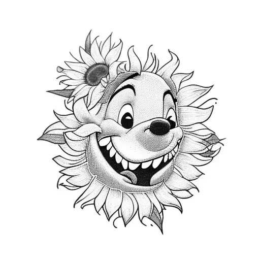 Disney Stitch Holding Sunflower