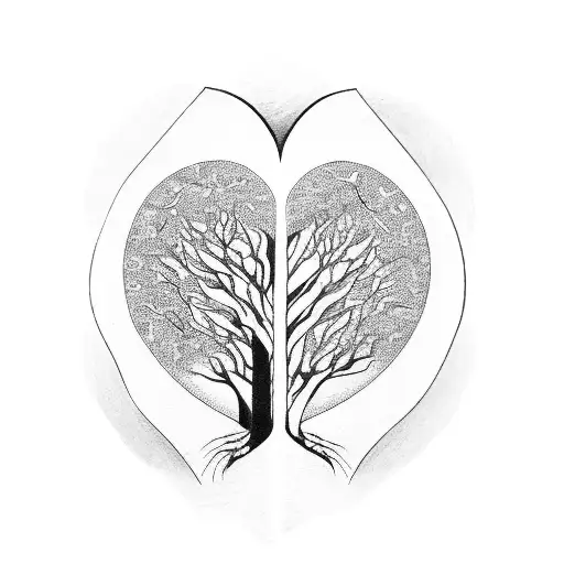 Tree Of Life With Broken Heart And Books