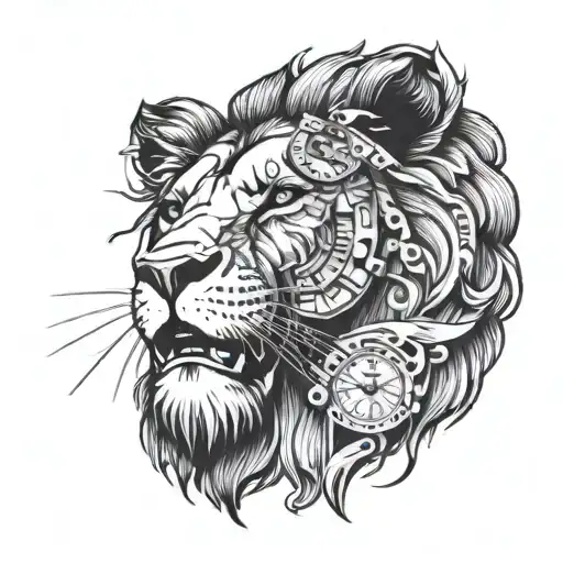 Lion With Clock In His Mouth
