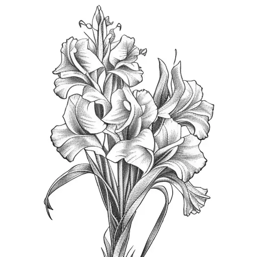 Gladiolus Flower One Continuous Line