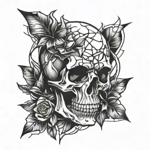 Skull And Broken Glass