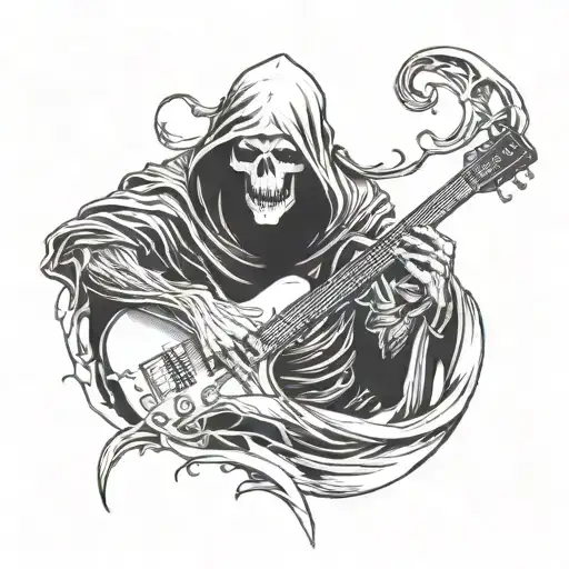 Grim Reaper Playing The Guitar