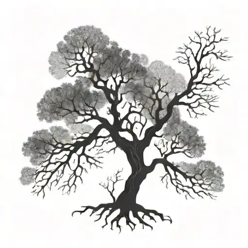 Lichtenberg Figure Design In The Shape Of A Tree