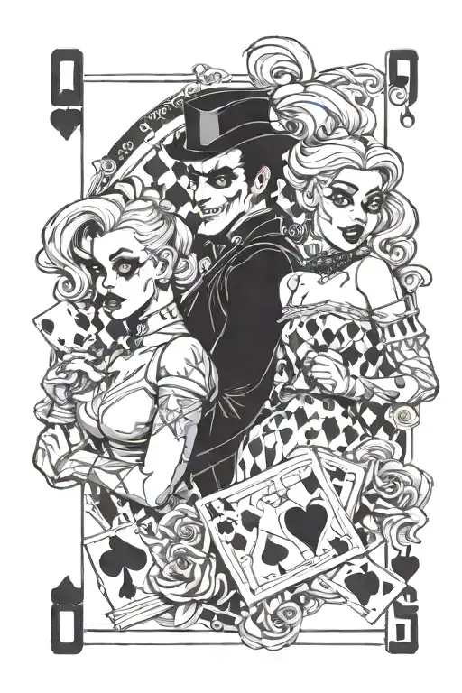 Bdsm Harley Quinn And Joker Playing Card