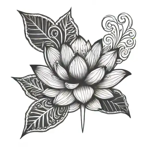 A Lotus Flower Blooming With A Hidden Healing Symbol Within Its Petals
