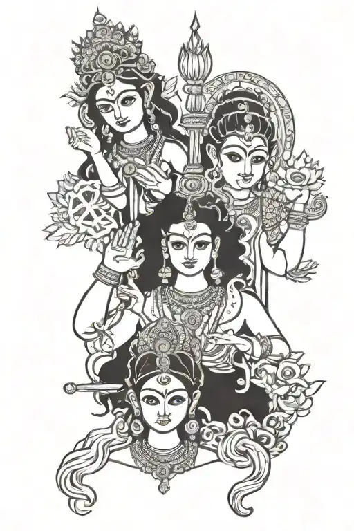 All Hindu Gods And Goddesses In One Hand