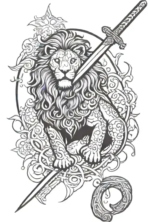 Persian Lion Filipino Sun Aggressive Lion Sword Stars
