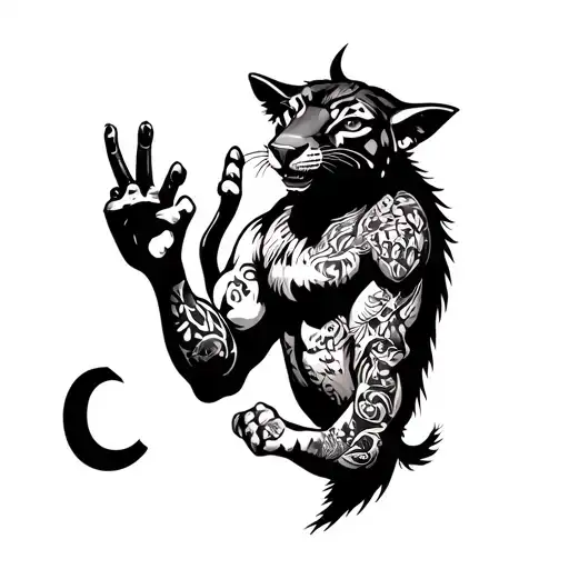 Tattoo That Has Hip Hop Letters Combined With An Animal In The Arm