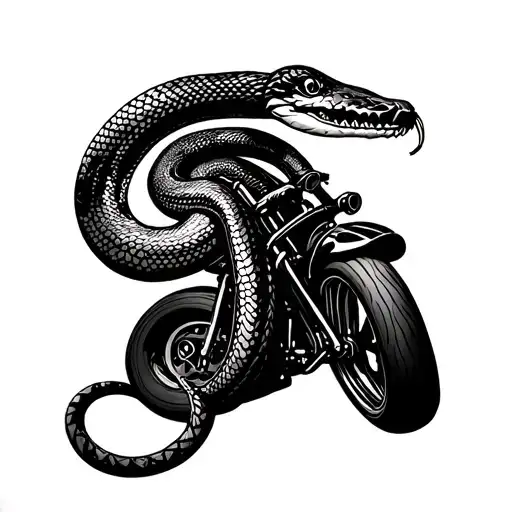 Motorcycle With Snake