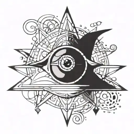 A Minimalist Tattoo Of Shiva's Third Eye With A Cosmic Background