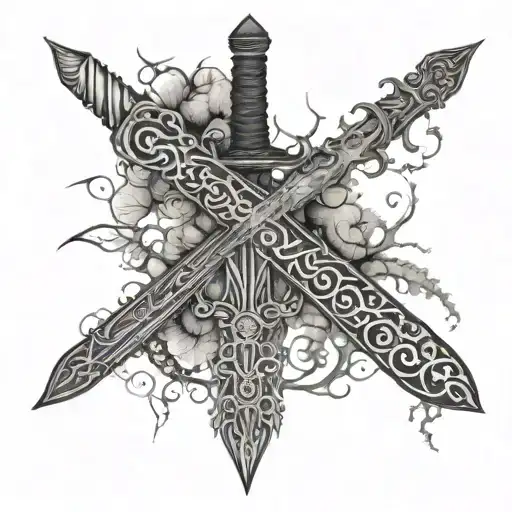 Lichtenberg Figure Design In The Shape Of A Sword